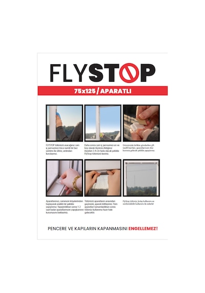 Flystop Aparatlı Tül Pencere Sinekliği 75x125 Cm 75 X 125