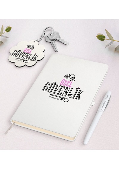 Kişiye Özel Özel Güvenlik Beyaz Defter Kalem Ve Anahtarlık N11.4095