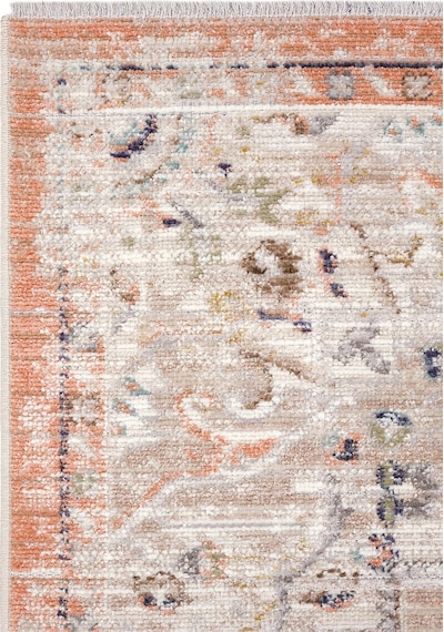 Cool Halı Zaraf Turuncu Klasik Göbekli Etnik Desen Vintage Halı Oturma Odası Salon İnce Yazlık Halı