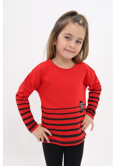 Toontoy Kids Toontoy Kız Çocuk Baskılı Tişört Koyu Yeşil
