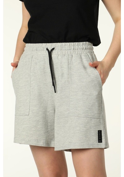 Defys Kadın Beli Lastikli Cepli Etiket Detaylı Regular Fit Şort Gri Melanj - 527882928 Gri Melanj Defys Kadın Beli Lastikli Cepli Etiket Detaylı Regular Fit Şort Gri Melanj - 527882928 Gri Melanj