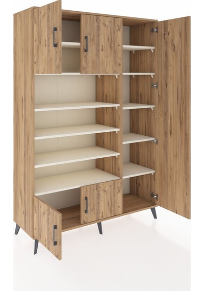 Hyperion Dolap 11 Raflı 5 Kapaklı 132x44x195 Çam-çam/aytaşı Çam