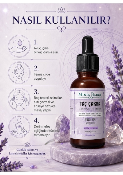 Minia Bahçe Bitki Ve Sanat Atölyesi Taç Çakra Masaj Yağı 30 ML