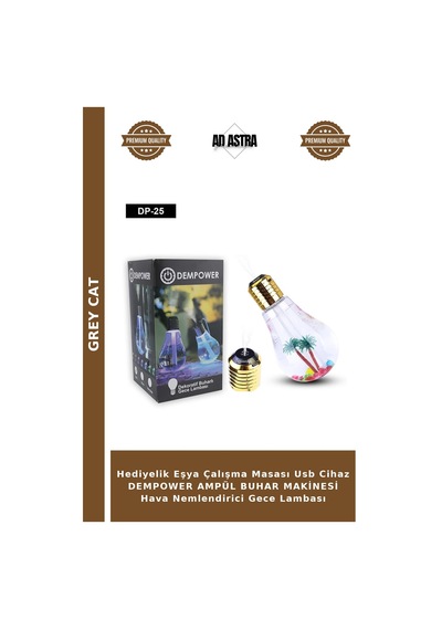 Hediyelik Eşya Çalışma Masası Usb Cihaz Dempower Ampül Buhar Makinesi Hava Nemlendirici Gece Lambası