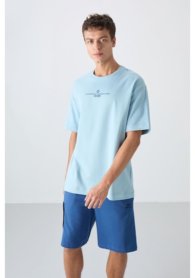 Tommy Life Açık Mavi Pamuklu Kalın Yumuşak Dokulu Oversize Fit Baskılı Erkek T-shirt - 88321 Açik Mavi Tommy Life Açık Mavi Pamuklu Kalın Yumuşak Dokulu Oversize Fit Baskılı Erkek T-shirt - 88321 Açik Mavi
