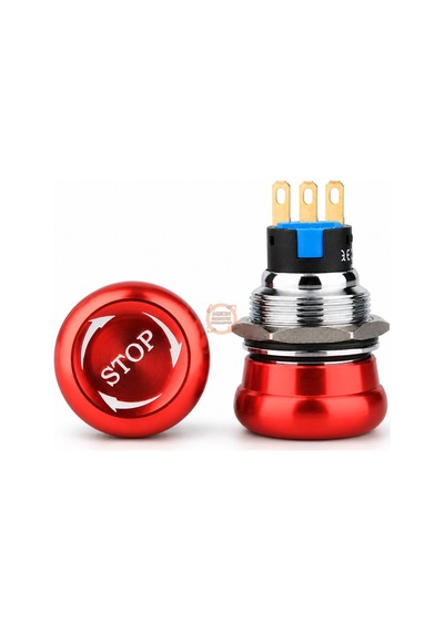 Acil Stop Butonu 19mm Metal D96 1no/1nc Bas-çevir Panel Tipi