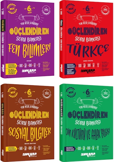 Ankara 2025 6. Sınıf Fen Bilimleri + Türkçe + Sosyal + Din Kültürü Güçlendiren Soru Seti 4 Kitap Güncel Müfredat