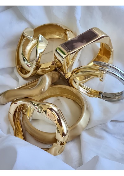 Çivi Sarmal Gold Molted Kelepçe Çelik Bileklik Gold