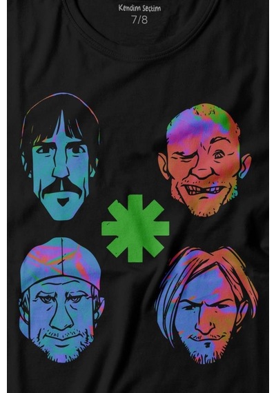 Kendim Seçtim Rhcp Red Hot Chilli Peppers Faces Çizim Yüz Logo Flea Baskılı Tişört Çocuk T-shirt 001