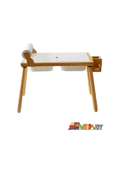 Wood&joy Rulo Aparatlı Duyusal Etkinlik Masası-beyaz Wood&joy Rulo Aparatlı Duyusal Etkinlik Masası-beyaz