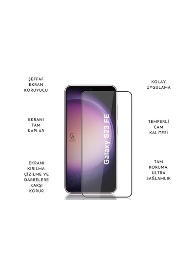 Samsung Galaxy Uyumlu S23 Fe İle Soft Yumuşak Telefon Kılıfı Ve 5d Tam Kaplayan Cam Ekran Koruyucu