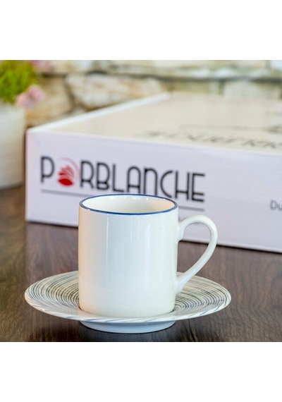 Porblanche Kahve Fincan Takımı 12 Parça Modern Duble Porselen D0550-modern 0792
