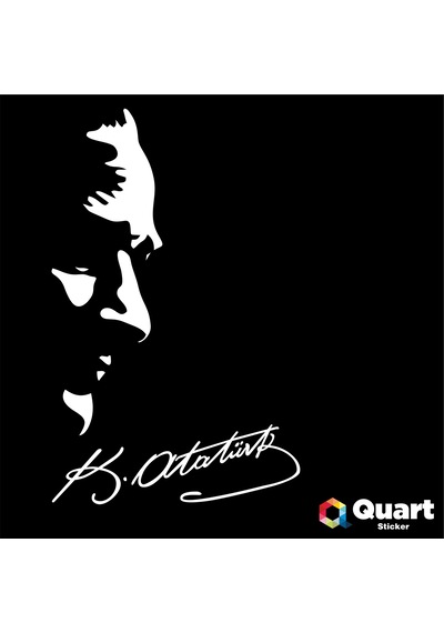 Kemal Atatürk Silüeti Ve Imza Oto Sticker Araba Sticker
