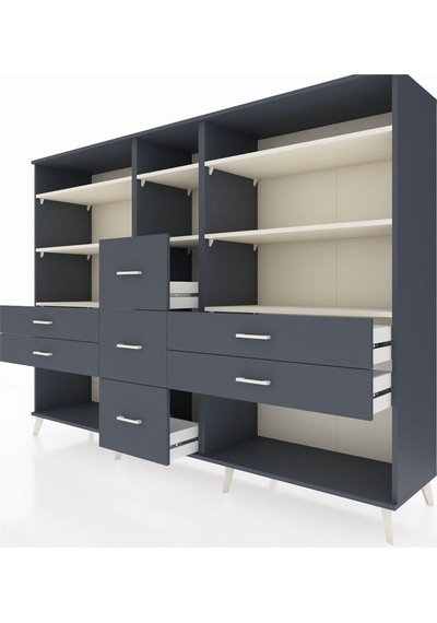 Hyperion Dolap 8 Raflı 7 Çekmeceli 220x44x163 Antrasit-aytaşı/an Antrasit-aytaşı/antrasit Hyperion Dolap 8 Raflı 7 Çekmeceli 220x44x163 Antrasit-aytaşı/an Antrasit-aytaşı/antrasit