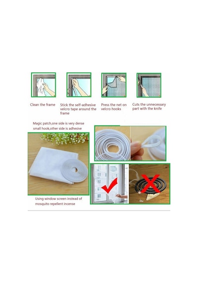 Ergonomik Çift Kanat Sineklik Takımı Cam Pencereler İçin 130 Cm X 150 Cm