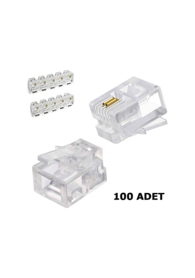 RJ11 Konnektör Jack 100 Adet