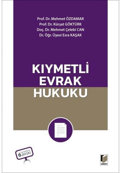 Kıymetli Evrak Hukuku Mehmet Özdamar