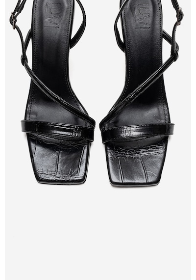 Luvishoes Jolene Siyah Baskı Kadın Topuklu Ayakkabı