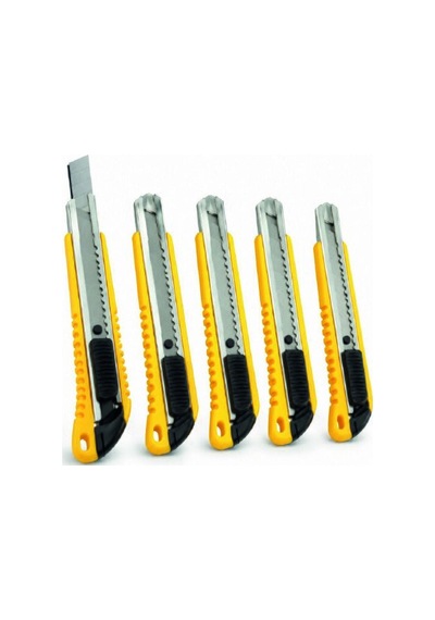 5 Li Profesyonel Metal Falçata Seti Ergonomik Saplı Çok Amaçlı Kesici Maket Bıçağı -