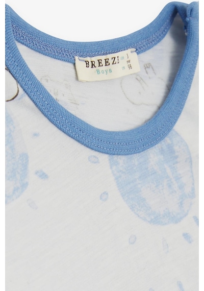 Breeze Girls & Boys Erkek Bebek Pijama Takımı Sevimli Hayvanlar Alemi Dostluk Temalı 9 Ay-3 Yaş, Açık Mavi-açık Mavi Açık Mavi