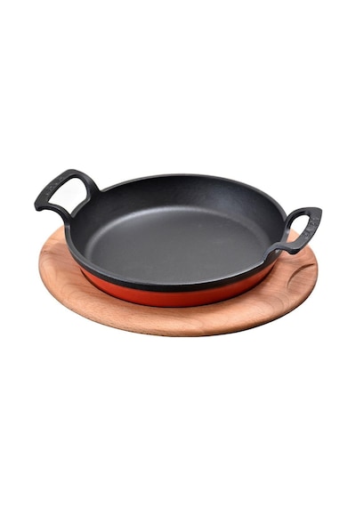 Lava Yuvarlak Kulplu Tava ve Ahşap Altlıklı. Çap(Ø) 20cm. -