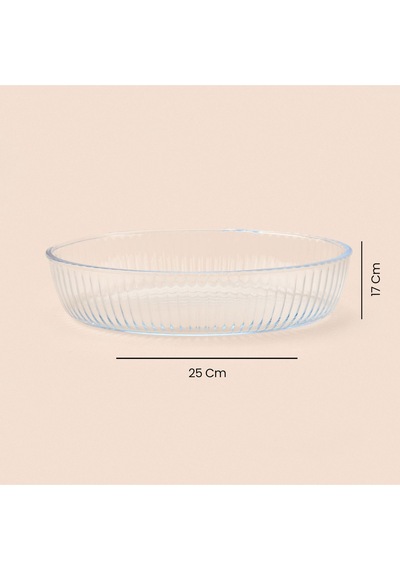 Twin Oval Cam Fırın Kabı - Şeffaf - 25x17 Cm Şeffaf