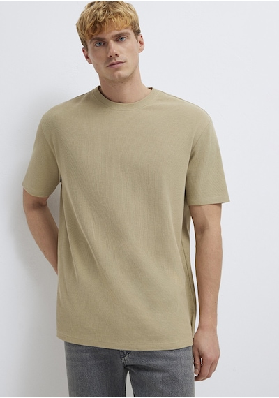 Mavi - Bej Basic Tişört 0613153-70204 Bej