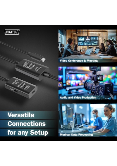 Aktif Usb-c Uzatma Kablosu, 10m 5g, Usb 3.2 Gen1, Usb-c - Usb-c