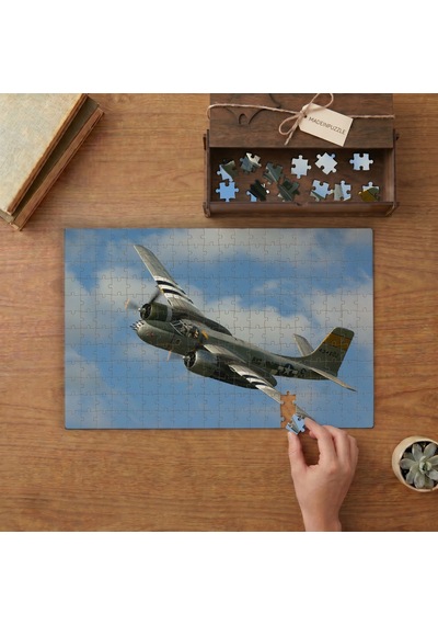 Gökyüzünde Savaş Uçağı Tasarımı 240 Parça Ahşap Puzzle Ahşap Kutuda Mpy20408