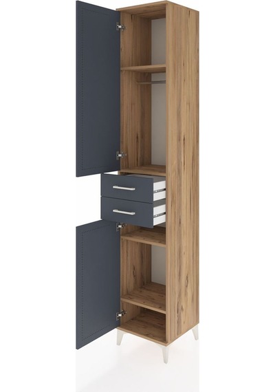 Hyperion Dolap 4 Raflı 2 Çekmeceli Tek Askılı 44x44x243 Çam-antrasit Atlas Çam Hyperion Dolap 4 Raflı 2 Çekmeceli Tek Askılı 44x44x243 Çam-antrasit Atlas Çam