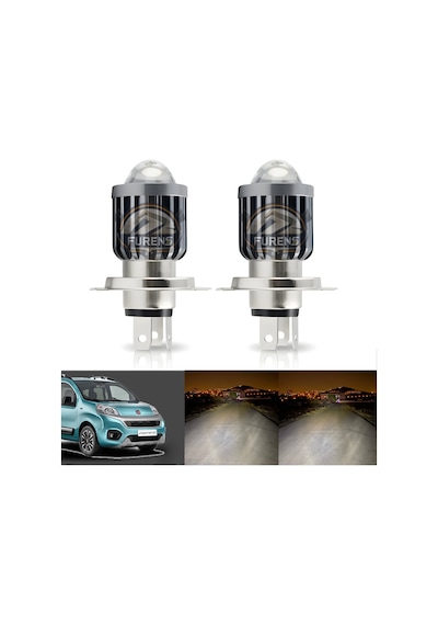 H4 Mercek Led Xenon- Fiat Fiorino Uzun-kısa Tek Renk Beyaz