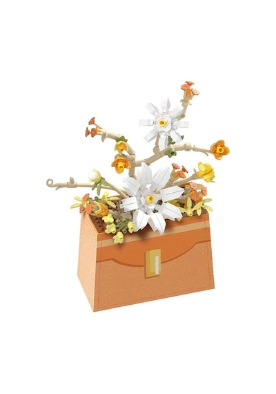 Bloom Boutique Çiçek Çanta Yapım Seti 232 Parça Mini Blok Dıy Model Çiçek Temalı Yapı Oyuncağı