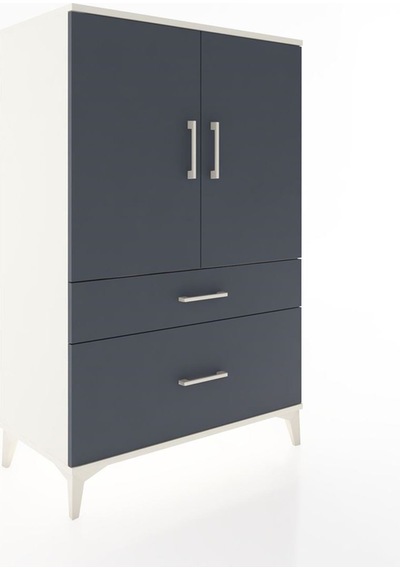 Hyperion Dolap 2 Raflı 2 Çekmeceli 2 Kapaklı 88x44x134 Aytaşı-antrasit Aytası