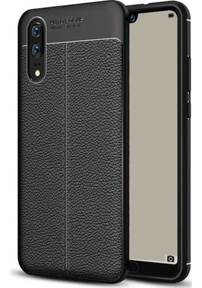 Huawei P20 Kilif Zore Niss Silikon Kapak-Siyah 525285455