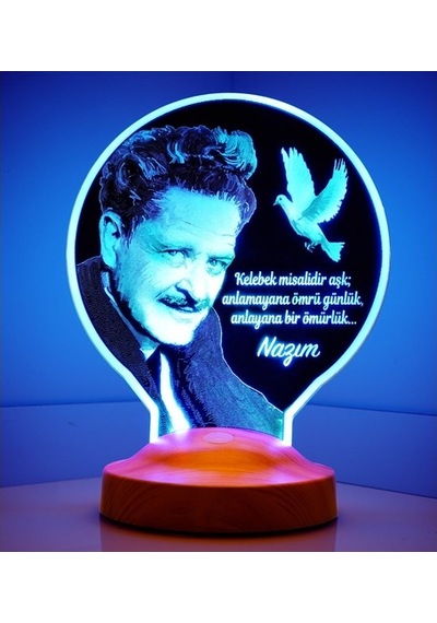 Kişiye Özel Nazım Hikmet Sözleri Yazılı Led Lamba