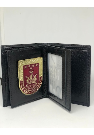 Kara Kuvvetleri Rozetli Erkek Cüzdan Hakiki Deri Tc014