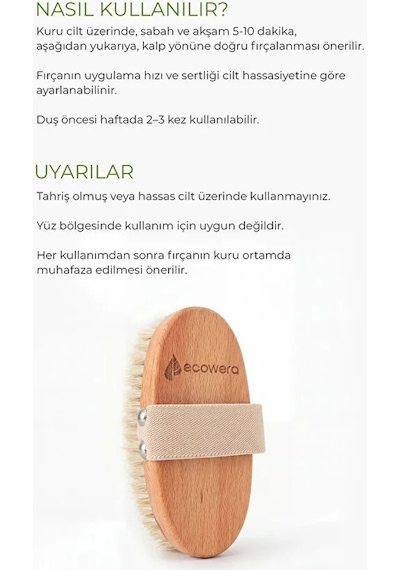 Ecowera Doğal At Kılı Vücut Fırçası