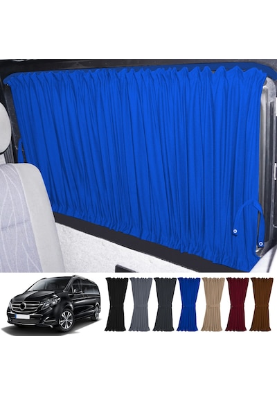 Pandami Mercedes Vito W447 5 Cam 2014+ Uyumlu Mavi Raylı Oto Perde Takımı