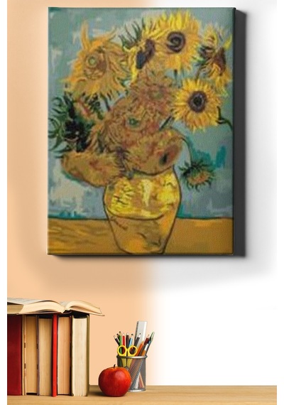 Webstyle Sayılarla Boyama Seti Kasnaklı V Gogh Ayçiçek 50 X 65 Cm