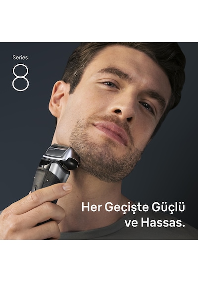Braun Series 8 Elektrikli Tıraş Makinesi, Islak Ve Kuru, Şarj Standı, 8617s 1 Saat