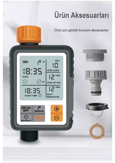 Dijital Otomatik Sulama Zamanlayıcısı - Akıllı Bahçe Sulama Kontrol Sistemi - Ipx5 Su Geçirmez