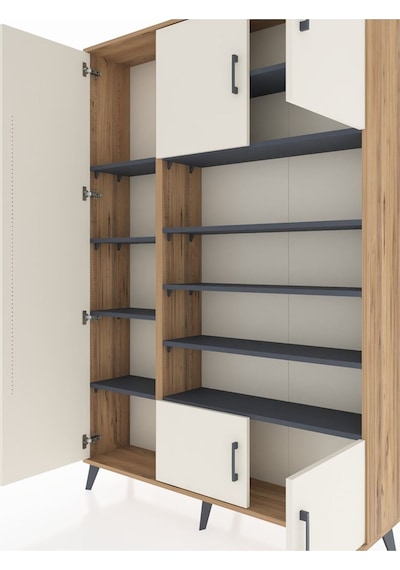 Arges Dolap 10 Raflı 5 Kapaklı 132x30x195 Çam-aytaşı/antrasit Çam Arges Dolap 10 Raflı 5 Kapaklı 132x30x195 Çam-aytaşı/antrasit Çam
