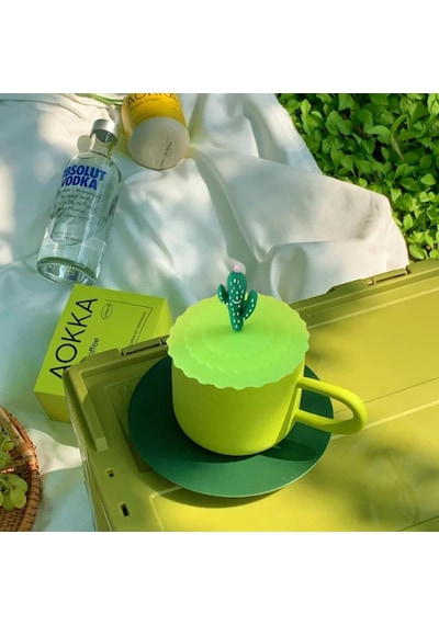Mucit Home 2 Adet Silikon Isı Koruyucu Bardak Kapağı Sıcak Tutan Silikon Kapak Kupa Bardak Renkli