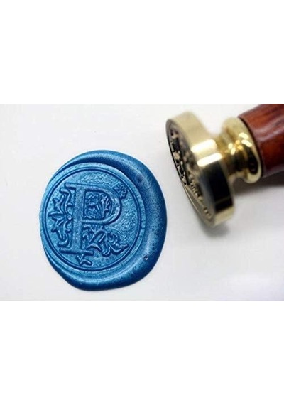 Retro Mektup Mühürü Damga P Harfi + 30 Adet Mühür Mumu + Eritme Kaşığı