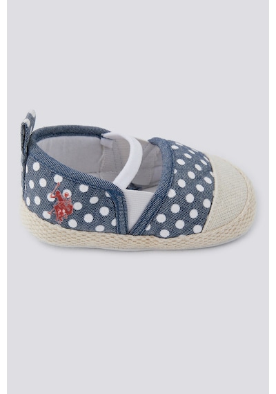 U.S. Polo Assn. U.s. Polo Assn Striped Drawstring Puantiyeli Kız Bebek Ayakkabı 5274-33871 Beyaz - Lacivert