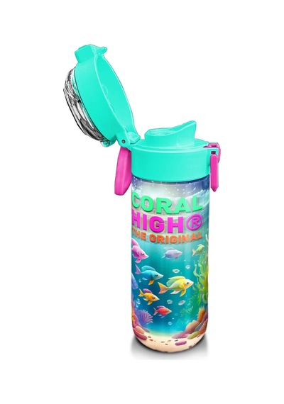 Coral High Kids Denizatı Desenli Pipetli Ve Direkt İçim Çelik Termos 500 Ml 31988 Mor - Lila