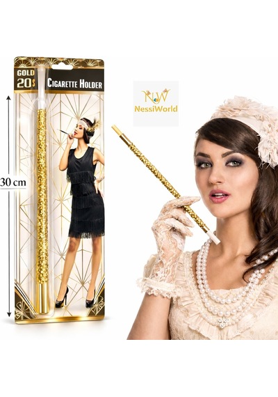 30 Cm Altın Gold Payetli Sigara Tutacağı 1920 Ler Gatsby Parti Aksesuarı Diğer