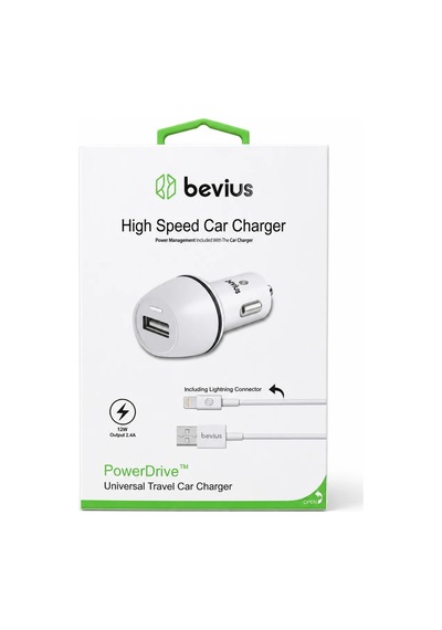 Lightning Beyaz 12w Kablolu Araç Şarj Cihazı Bevius Bvs-au511 Stn
