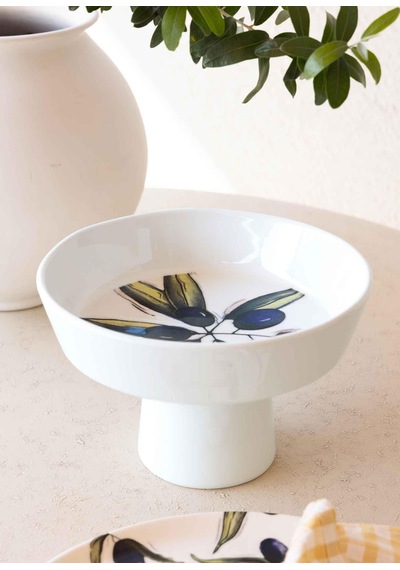 The Mia Olivos Ayaklı Meyvelik 23x14 Cm Çok Renkli