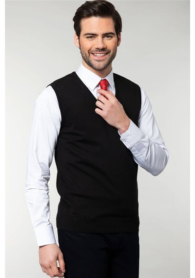 Tudors Slim Fit Dar Kesim V Yaka Kendinden Desenli Erkek Süveter-19075 Tudors Slim Fit Dar Kesim V Yaka Kendinden Desenli Erkek Süveter-19075